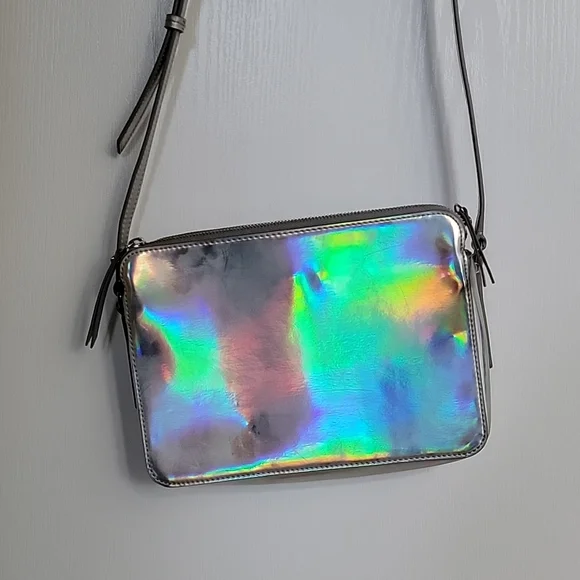 Banana Republic Holographic Crossbody Tote Patent Leather